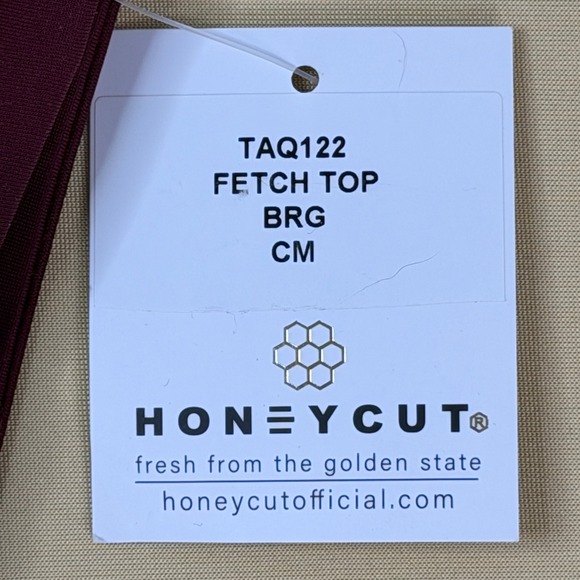 Honeycut Fetch Top Kids Size CM Burgundy NEW Dance Crop Top TAQ122 Wrap Tie - Picture 5 of 7